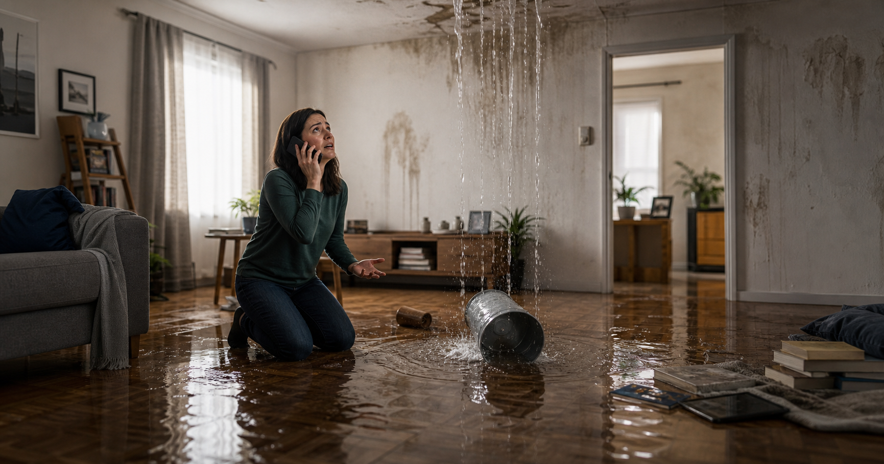 Burst pipe causing water damage in a Pretoria home 